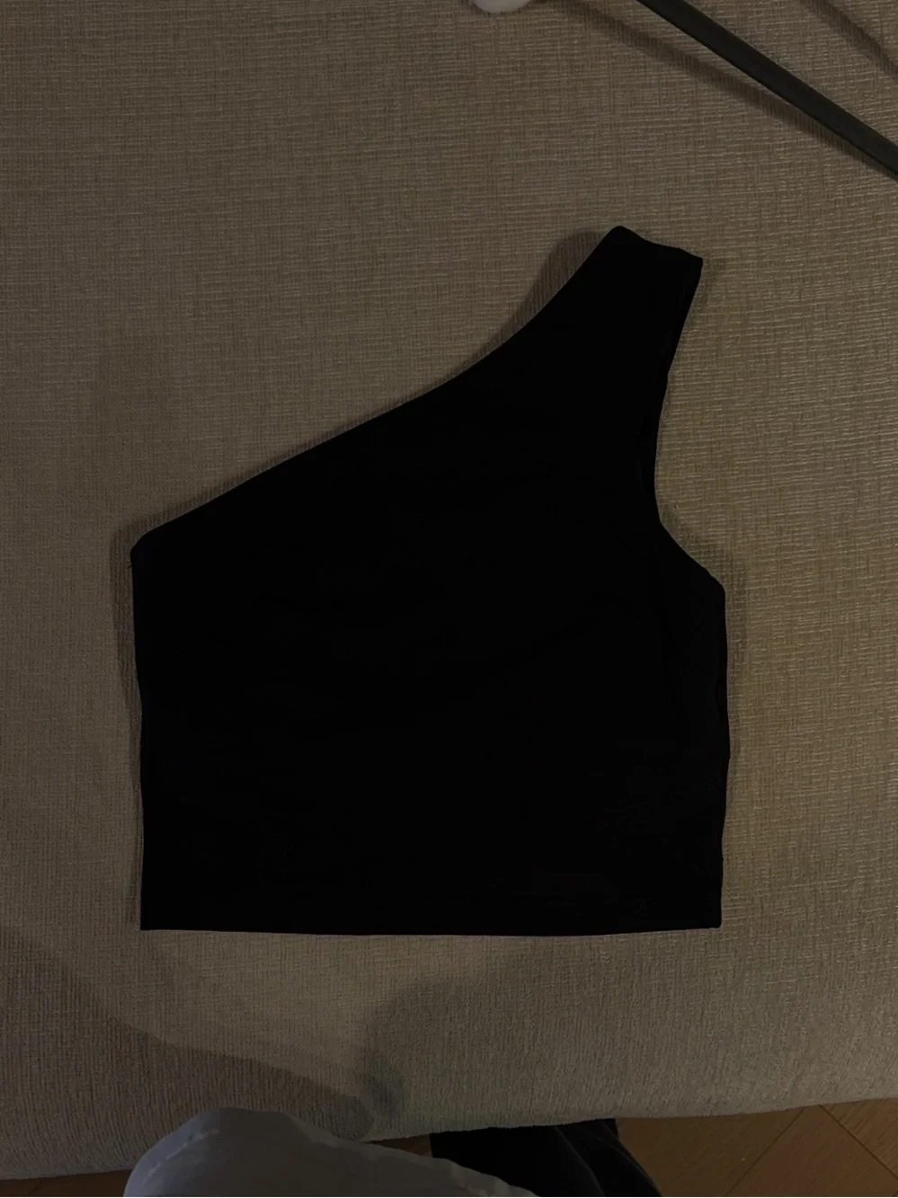 Lululemon Align Asymmetrical Tank Top Black One Shoulder Cropped Nulu Bra Size 2